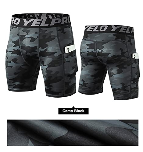 Compression Shorts Men 1/3 Pack, Dry Fit Compression Underwear Spandex Running Shorts, Workout Athletic Shorts Pocket