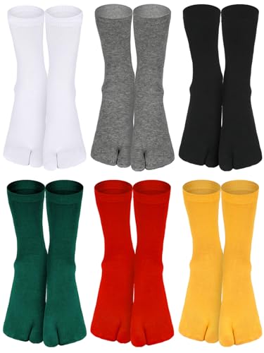 6 Pairs Japanese Toes Separated Socks for Men Women Unisex
