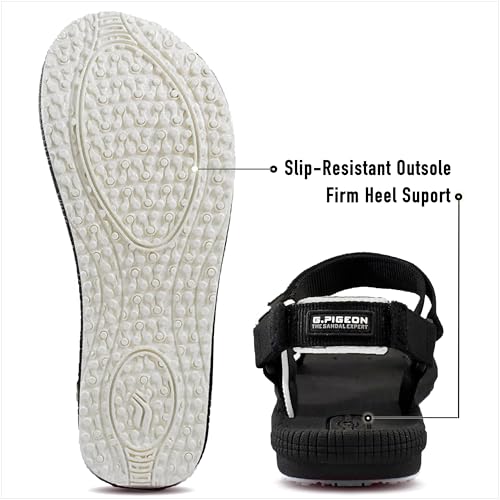 SIMPLUS Unisex Ultra-Cuhion Yoga Mat Athlete Sandals Adjustabl Straps with Heel Support