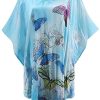 Women's 100% Silk Short Robe Bathrobe Nightgown Pajama Sleepwear -Classic Batwing Sleeved