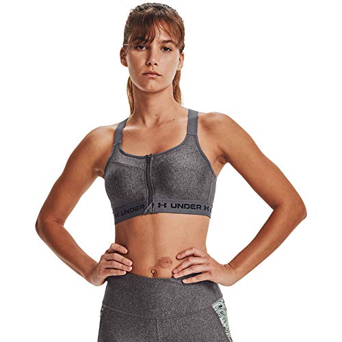 Women's High Crossback Heather Zip Bra