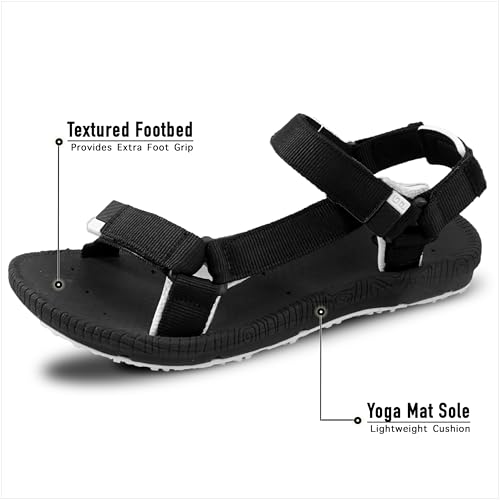 SIMPLUS Unisex Ultra-Cuhion Yoga Mat Athlete Sandals Adjustabl Straps with Heel Support