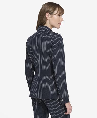Women's Pinstripe Puff Sleeve Blazer