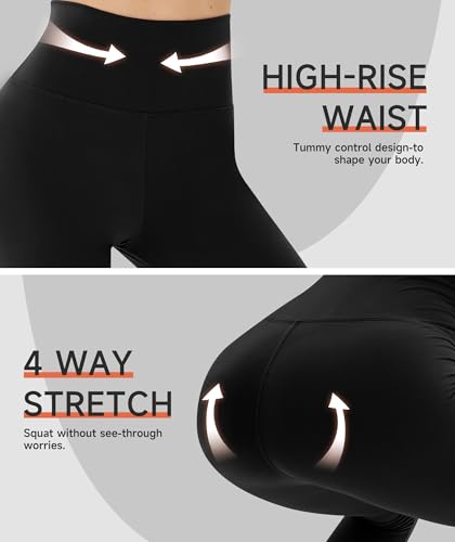 3 Pack Capri Leggings for Women - Stretch Tummy Control Yoga Pants for Cycling Workout