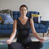 Lounge Yoga Pants Black Flared Cotton Leggings, 32.5” Inseam, Wide Waistband, No Show Coverage, Relaxed Flare Leg