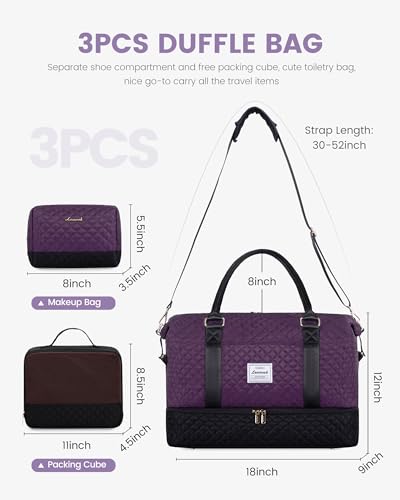 415mCCqwc5L.jpg Travel Weekender Bag for Women, Carry on Overnight Bag with Shoe Compartment, Travel Duffle Bag Women, Yoga Gym Duffel Bag with