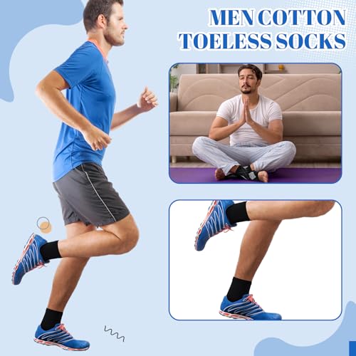 10 Pairs Men Toeless Socks Open Toe Flip Flop Pedicure Socks for Sandals Running Yoga Spa