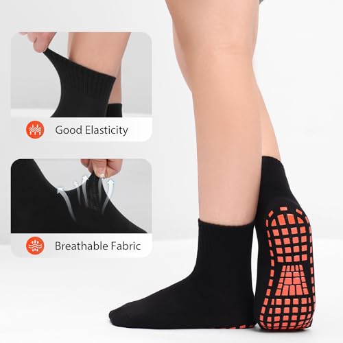 5 Pairs Non Slip Socks Non Skid Sticky Grippy Yoga Pilates Hospital Sock Men Women
