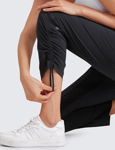 Womens Casual 7/8 Pants 25"- Lightweight Workout Outdoor Athletic Track Travel Lounge Joggers Pockets
