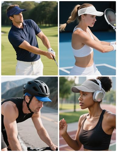 Sport Sun-Visor Hat Men Women Summer UV Protection, Lightweight Cooling Golf Running Tennis Sweat-Band Cap