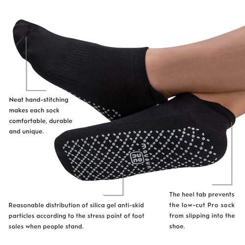 Unisex Non Slip Grip Socks with Cushion for Yoga Pilates Barre Home & Hospital