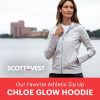 Glow Hoodie for Women - 18 Hidden Pockets - Lightweight Zip Up Sweatshirt for Travel & More