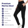 Women's Merino Wool Jogger Pant Thermal Sweatpant for Running Breathable Wicking Anti-Odor