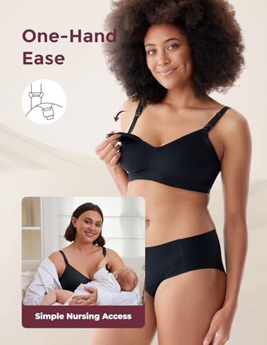 Nursing Bras for Breastfeeding, YN21 Seamless Ultra Comfort Maternity Bra, Natural Shape, Pregnancy Sleep Bralette