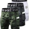 Compression Shorts Men 1/3 Pack, Dry Fit Compression Underwear Spandex Running Shorts, Workout Athletic Shorts Pocket