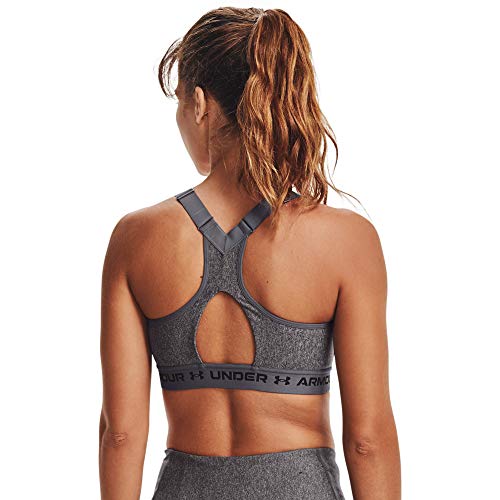 Women's High Crossback Heather Zip Bra