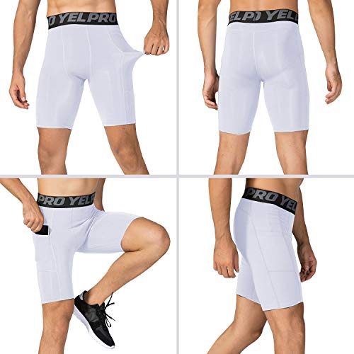 Compression Shorts Men 1/3 Pack, Dry Fit Compression Underwear Spandex Running Shorts, Workout Athletic Shorts Pocket
