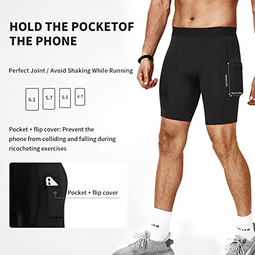 1/2/4/5 Pack Compression Shorts Men, Spandex Running Shorts Athletic Workout Sport Performance Baselayer Underwear