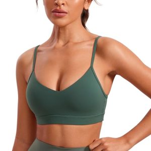 Butterluxe V-Neck Sports Bras for Women - Adjustable Thin Straps Padded Yoga Top Basic Wireless Camisole