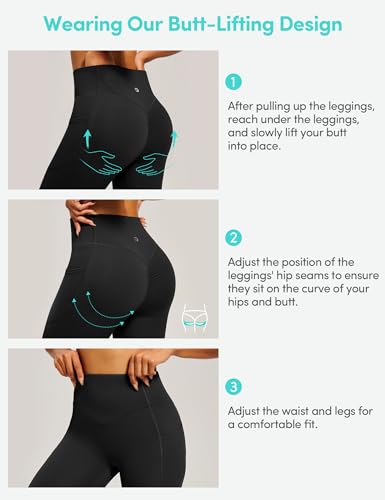 Scrunch Butt Lifting Leggings for Women Tummy Control No Front Seam Compression Workout Leggings with Pockets Yoga Pants