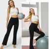 Women's Stretch Cargo Pants High Waist Bootcut Flare Leggings with 6 Pockets Soft Yoga Work Pants for Business Casual, Travel