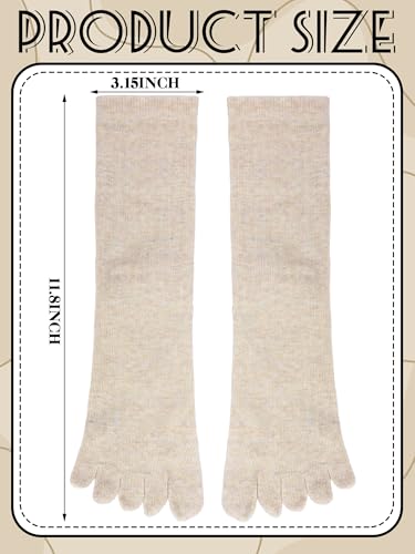 4 Pair Women Five Toe Socks Cotton Crew Ankle Socks with Toes for Women Men Athletic Running Yoga Daily