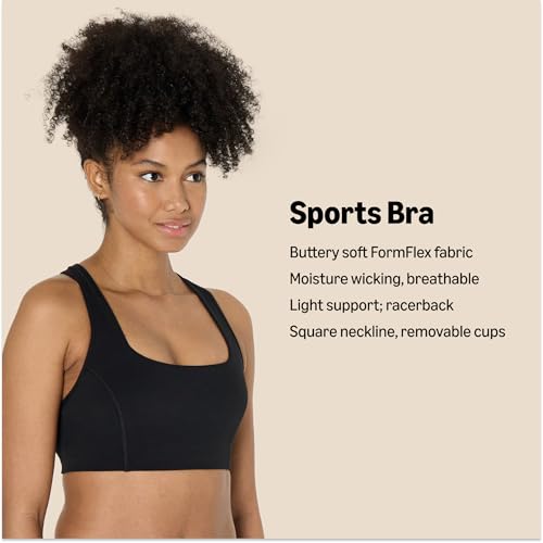 Women's Active FormFlex Buttery Soft Light Support Square Neck Racerback Sports Bra