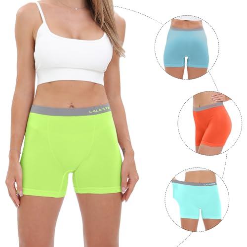 Women's Cotton Boxer Briefs 3" Inseam Underwear Boy Shorts Panties 5 Pack