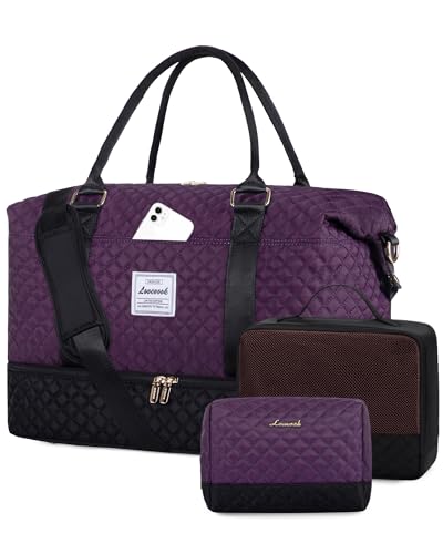 41HWuYU7rlL.jpg Travel Weekender Bag for Women, Carry on Overnight Bag with Shoe Compartment, Travel Duffle Bag Women, Yoga Gym Duffel Bag with