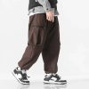 Men Loose Casual Elastic Waist Cargo Pants Male Streetwear Sport Trousers Women Hop