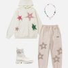 Mens Graphic Varsity Hoodies Graffiti Line Star Unisex Colorful Printing Oversized Casual Streetwear Tops