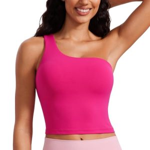 Butterluxe One Strap Longline Sports Bra for Women - Asymmetrical Yoga Crop Padded Workout Tanks