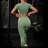 Workout Sets for Women Two Piece Outfits Seamless High Waist Leggings Yoga Crop Tops Athletic Sports Gym Sets
