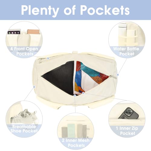 Yoga Gym Bags for Women with Shoes Compartment & Wet Dry Storage Pockets & Adjustable Yoga Mat Holder, Patent Pending