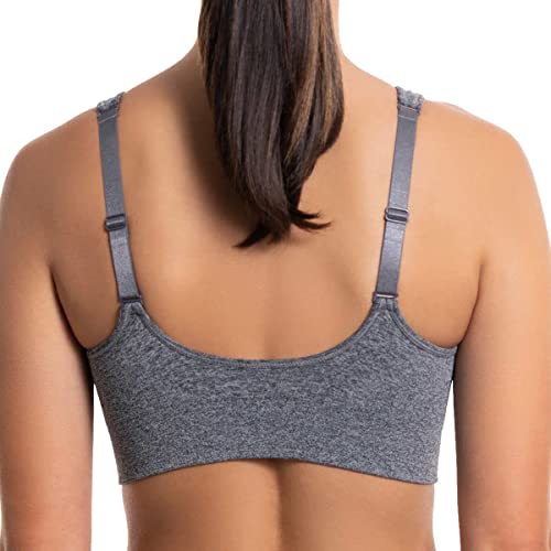 Women’s Seamless Convertible Sports Bra, 2-Pack, Black/Gray (Small)