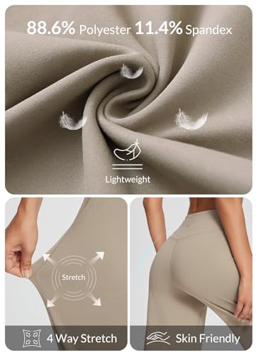 Women's Wide Leg Yoga Capris Pants with Pockets Crossover Waist Loose Plus Size Cropped Pants Casual Summer