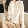 Women's 100% Merino Wool Zip Up Hoodies 2025 Fall Winter Warm Long Sleeve Knit Sweatshirt Cardigan with Pocket