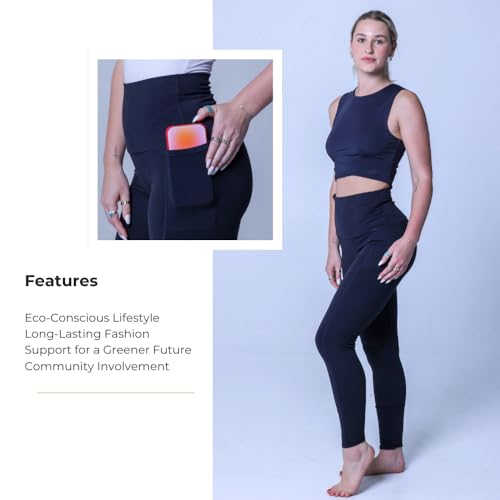 Premium Organic Cotton Leggings for Women | High Waist Leggings with Pockets. Perfect for Yoga, Fitness or All Day Wear.