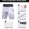 Compression Shorts Men 1/3 Pack, Dry Fit Compression Underwear Spandex Running Shorts, Workout Athletic Shorts Pocket