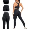 3 Piece Workout Sets for Women Butt Lifting Leggings with High Impact Sports Bra Gym Shorts