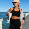 Workout Sets for Women 2 Piece Backless Halter Sports Bra High Waist Booty Shorts Yoga Gym Outfits Lounge Activewear