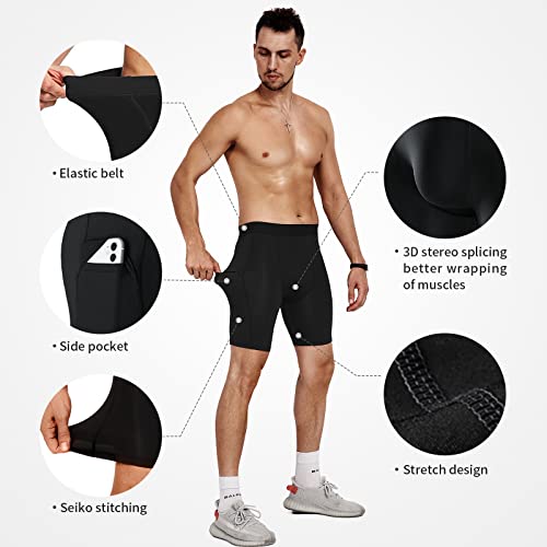 1/2/4/5 Pack Compression Shorts Men, Spandex Running Shorts Athletic Workout Sport Performance Baselayer Underwear