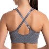 Women’s Seamless Convertible Sports Bra, 2-Pack, Black/Gray (Small)