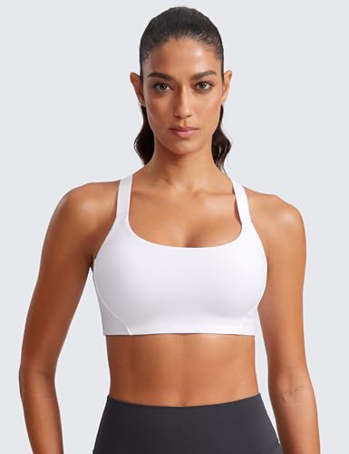 Butterlift Womens Racerback Padded Sports Bras - Medium Impact Scoop Neck Adjustable Straps Gym Workout Top