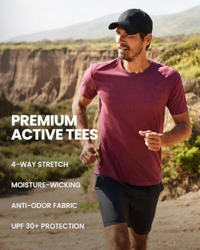 Workout Shirts for Men - Ultra-Lightweight Short Sleeve Tees Athletic Gym Running S - 4XL