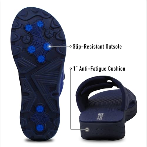SIMPLUS Wide Women Non-Slip Cuhion Yoga Mat Athletic Slide Sandals