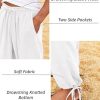 Men's Cotton Linen Pants Casual Harem Pants Elastic Waist Beach Boho Yoga Trousers