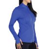 Women's Stretch Long Sleeve Zip Up Yoga Jacket with Thumb Holes
