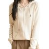 Women's 100% Merino Wool Zip Up Hoodies 2025 Fall Winter Warm Long Sleeve Knit Sweatshirt Cardigan with Pocket