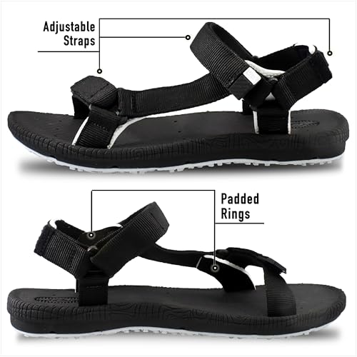 SIMPLUS Unisex Ultra-Cuhion Yoga Mat Athlete Sandals Adjustabl Straps with Heel Support